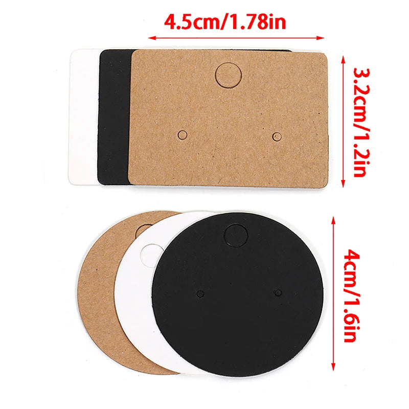 50pcs Round Kraft Paper Earring Display Cards | Jewelry Hanging Tags