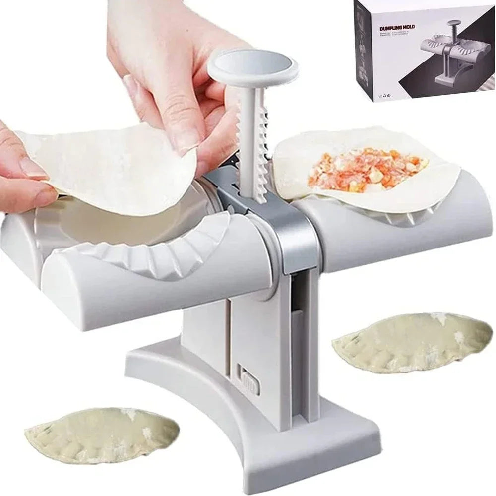Automatic Dumpling Maker Mould Machine Household Press Double Head Wrapper Dumpling Pastry Making Empanadas Pierogi Kitchen Tool Peaceful Pleasures Health and Wellness