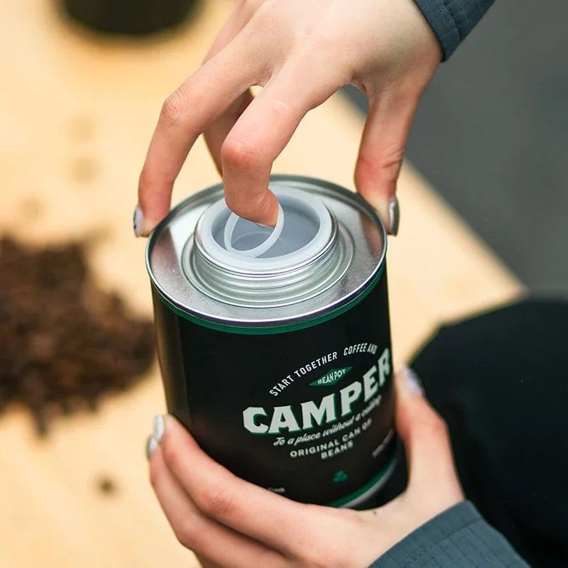 1pc coffee bean sealed storage can portable camping tin box food grade extra large fresh-keeping breathing tin can Peaceful Pleasures Health and Wellness