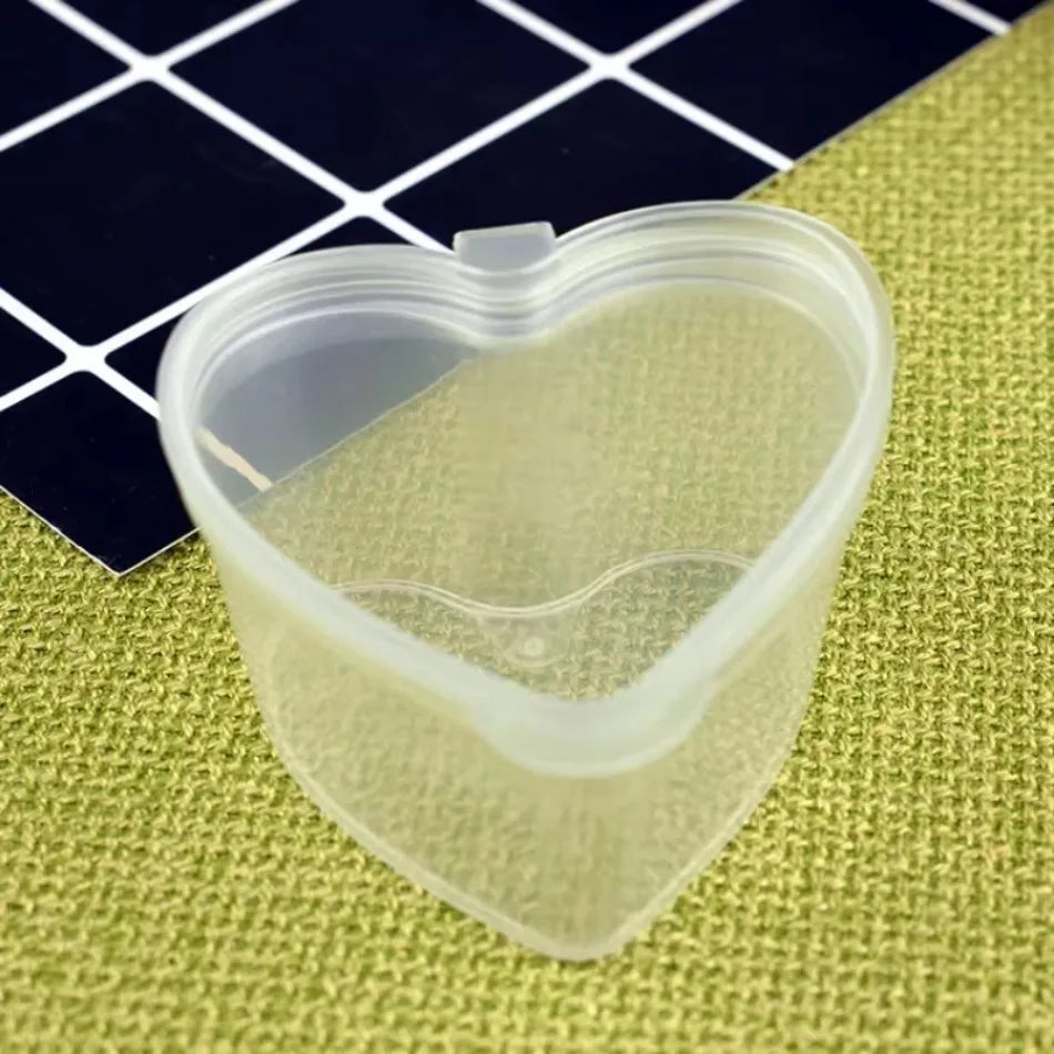 Love Heart Shaped Transparent Packaging Box Lids DIY Slime Pudding