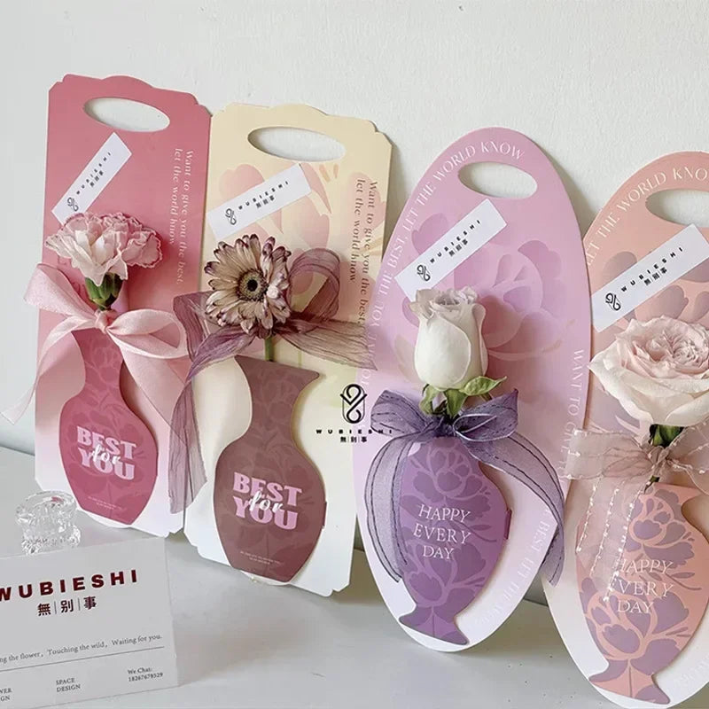 Foldable Flower Bouquet Box Handheld Gift Box Set of 10