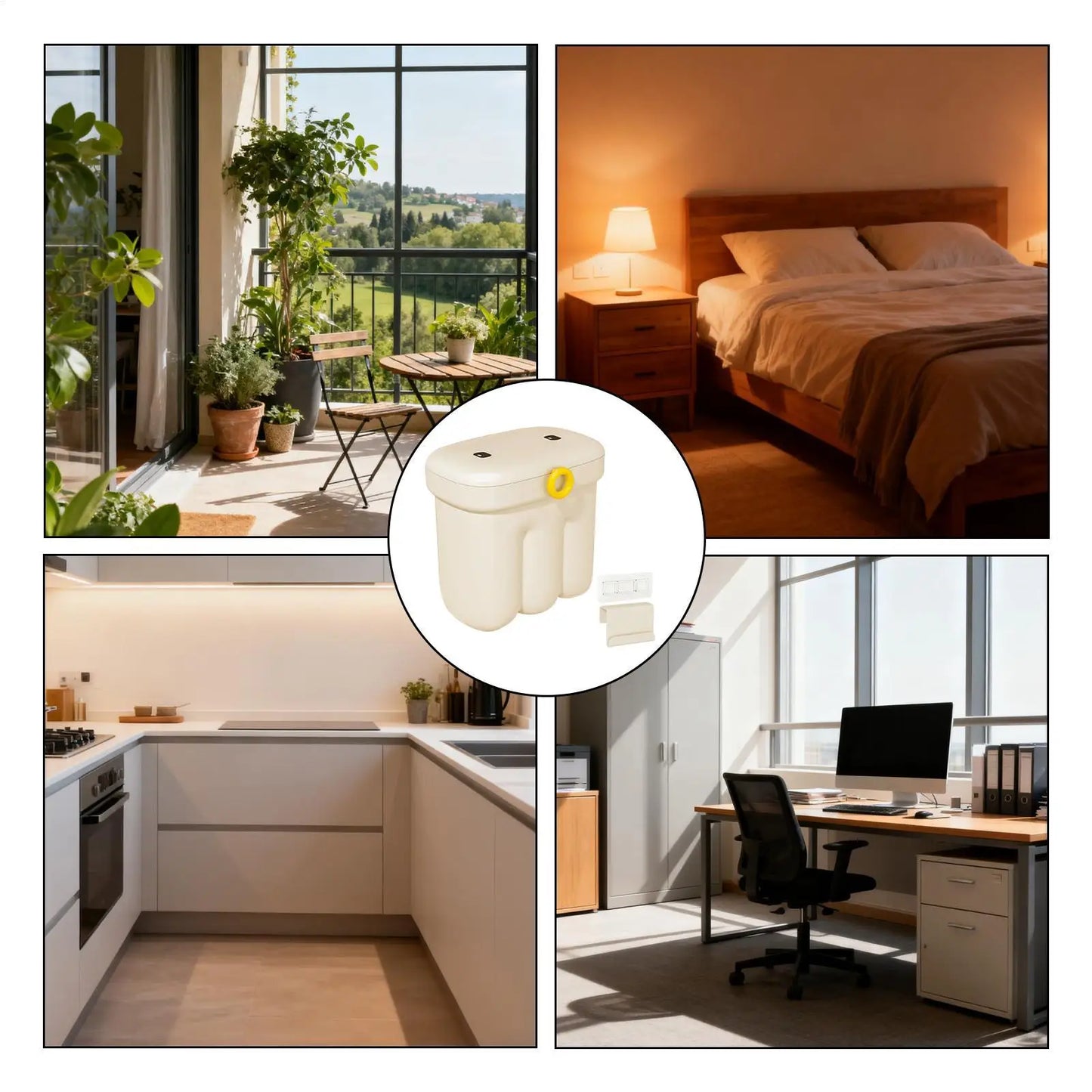 Wall-Mount Kitchen Waste Bin with Lid | Countertop Compost Bin Wall Mount Waste Bin Peaceful Pleasures Health and Wellness
