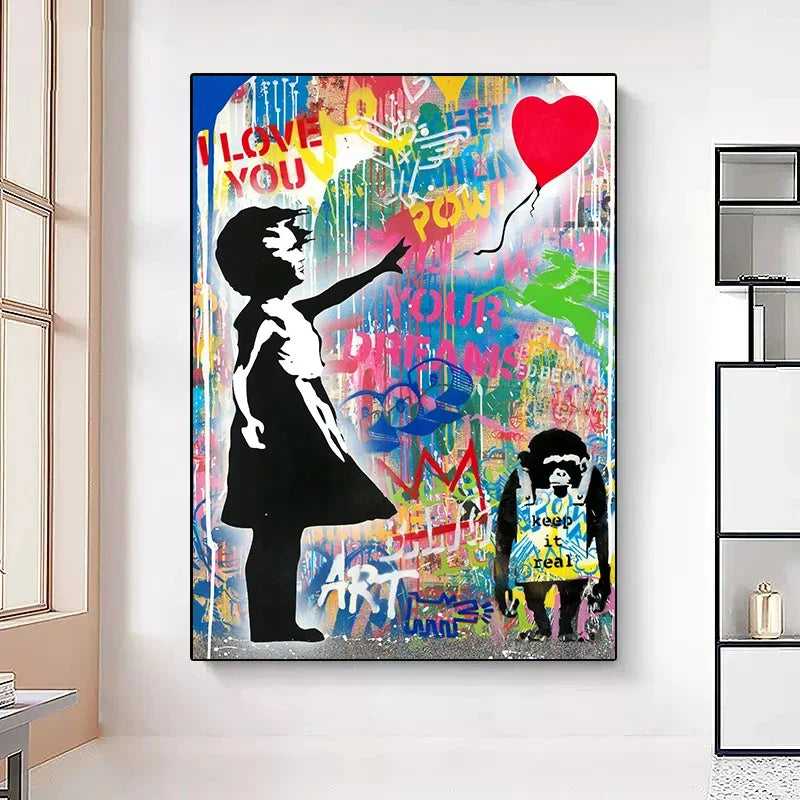 Banksy Graffiti Pop Art Canvas Wall Print | Street Art Poster