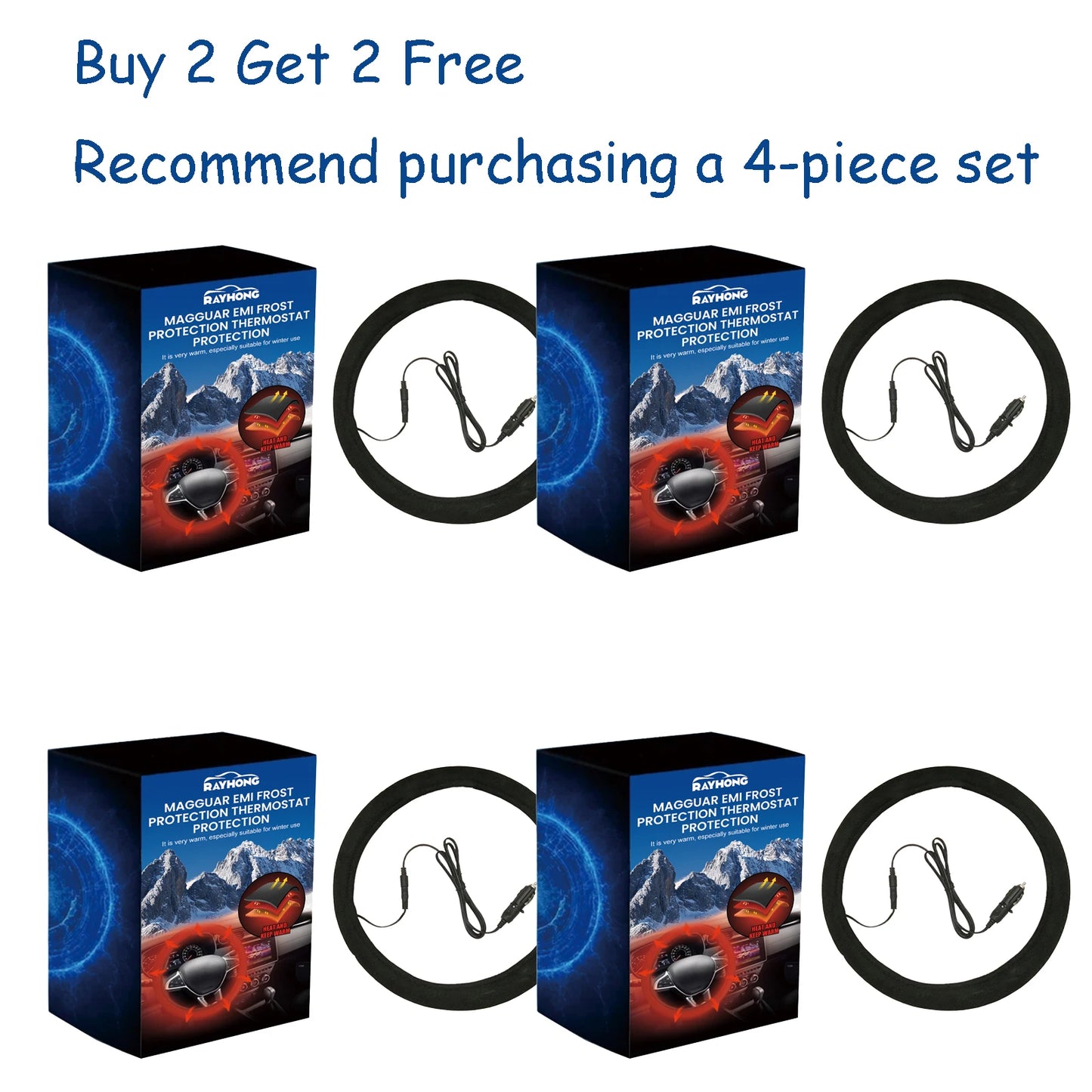Rayhong Heated Steering Wheel Cover | Non-Slip Universal Fit