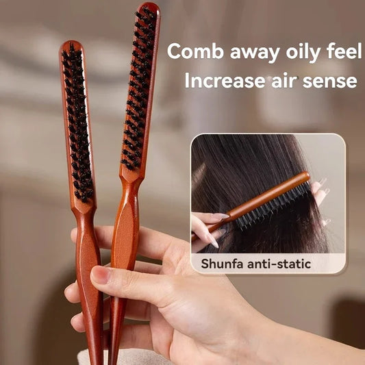 Natural Boar Bristle Hair Brush – Anti-Static Wood Handle Comb Boar Bristle Hair Brush Peaceful Pleasures Health and Wellness