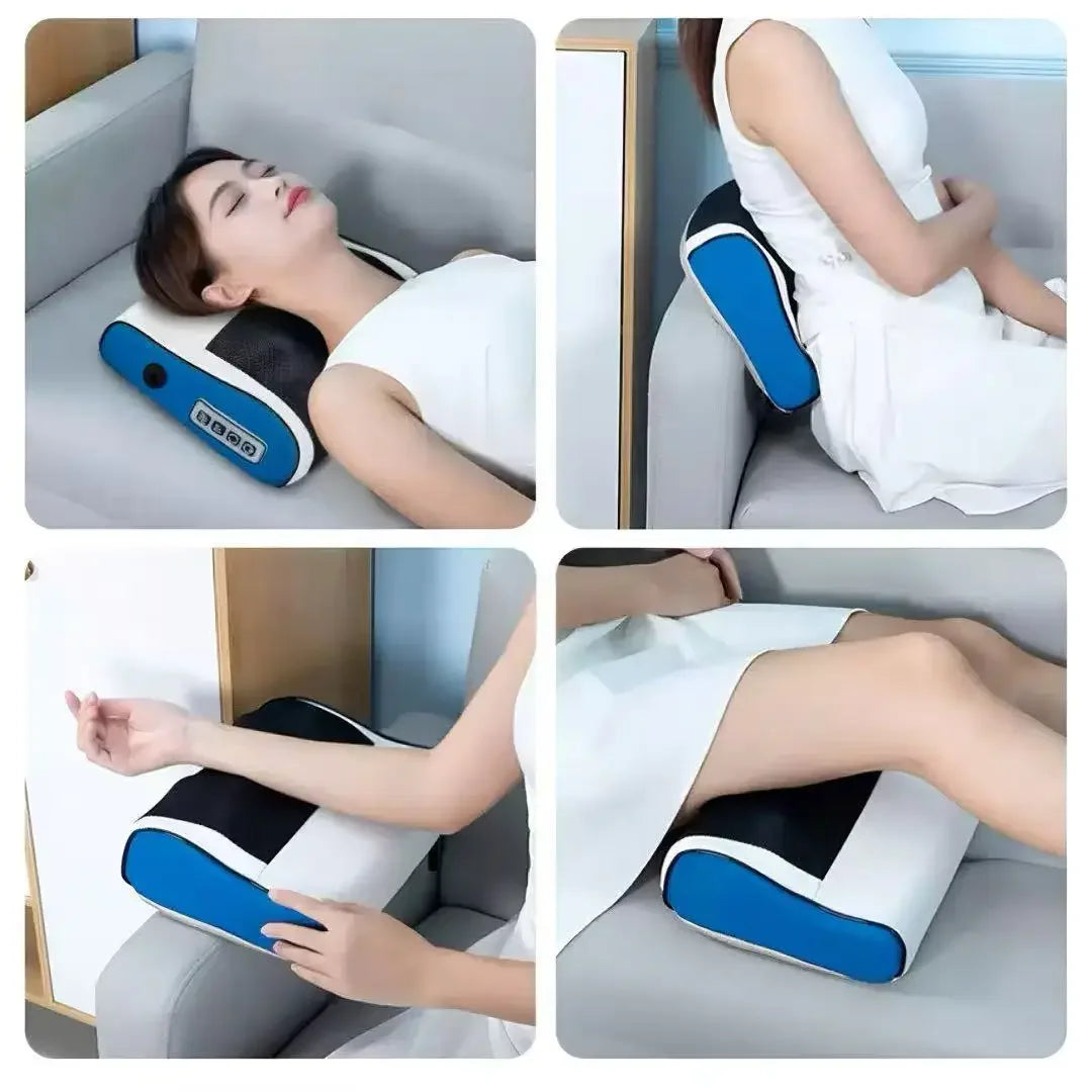 Intelligent Cervical Massage Pillow with Simulated Hand Massage Multifunctional Hot Compress Soothing Kneading for Neck Shoulder Peaceful Pleasures Health and Wellness