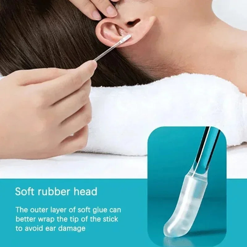 Disposable Sticky Ear Swabs Pick Reusable Ear Cleaner Soft Silicone Ear Wax Removal Tool Earwax Remover For Olders Adult Kid Peaceful Pleasures Health and Wellness