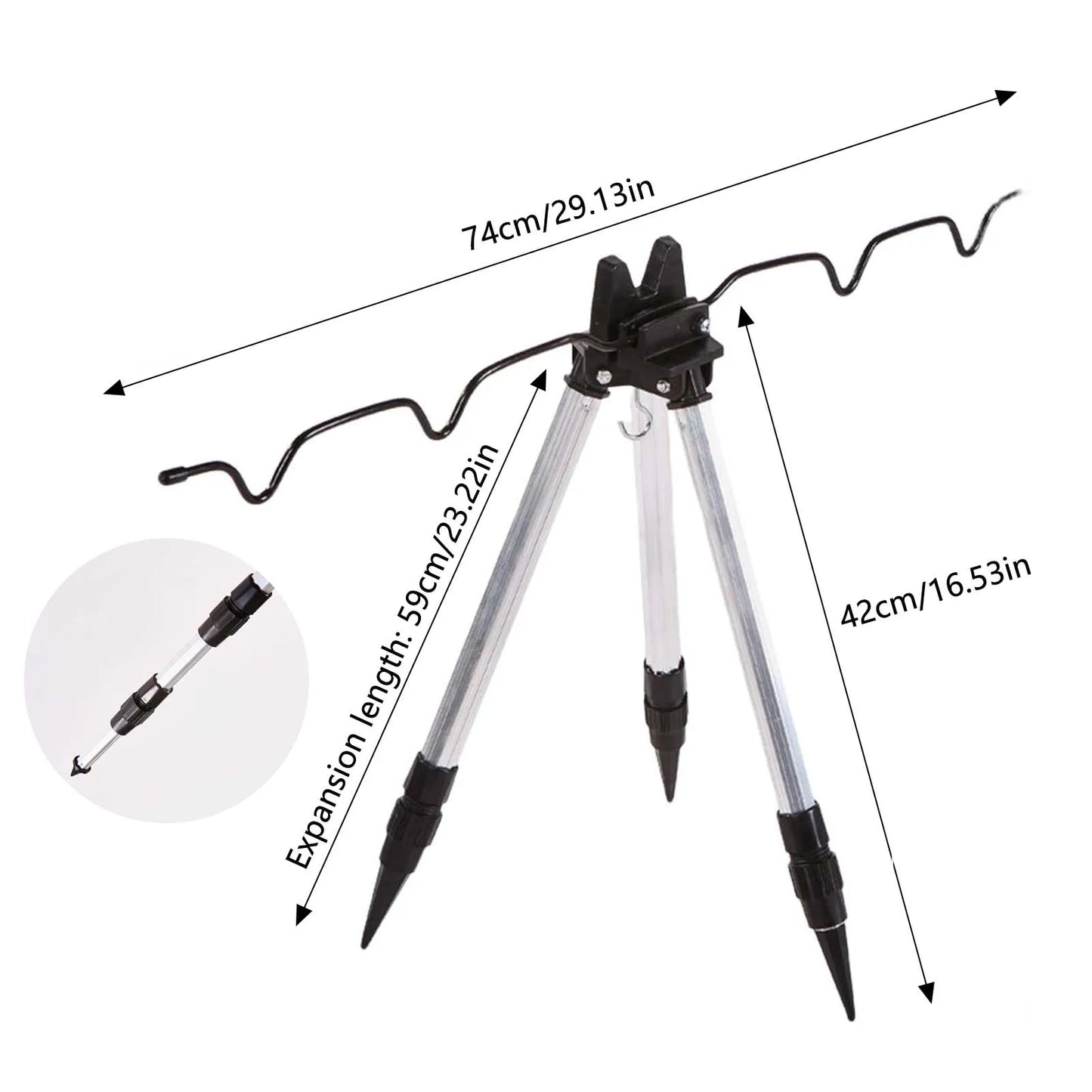 Aluminum Alloy Fishing Rod Holder Portable and Foldable Tripod Ground Support Brackets Fits for Different Sizes of Rods Peaceful Pleasures Health and Wellness