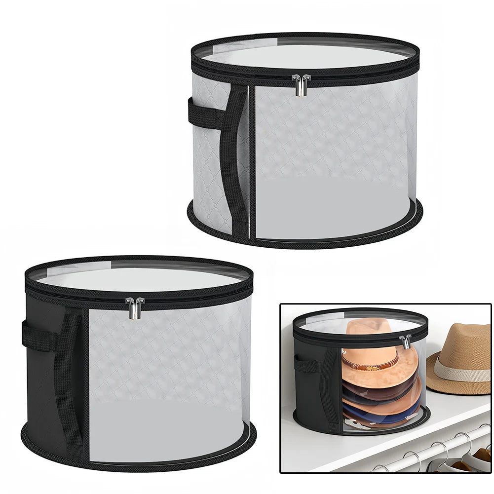 Hat Storage Bucket Clothing Travel Organizer Foldable Round Brim Bag