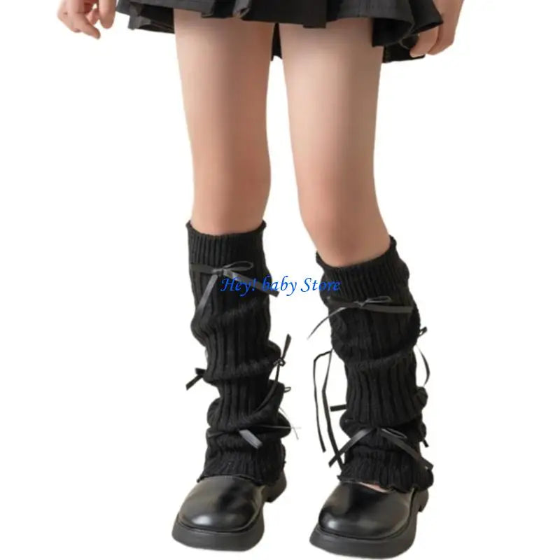 Girls 3D Bowknot Knitted Leg Warmers – Ballet Sweet Socks
