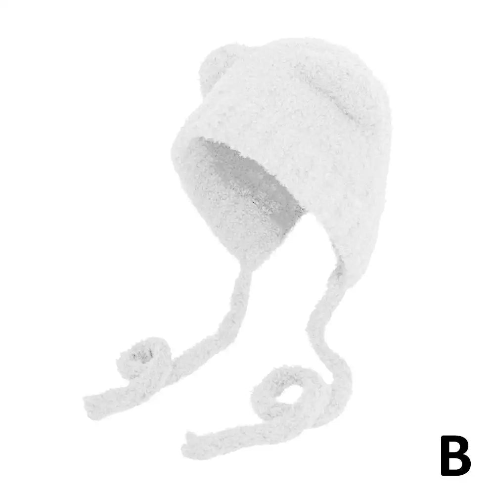 Women's Bear Ear Winter Knit Beanie – Warm Plush Hat