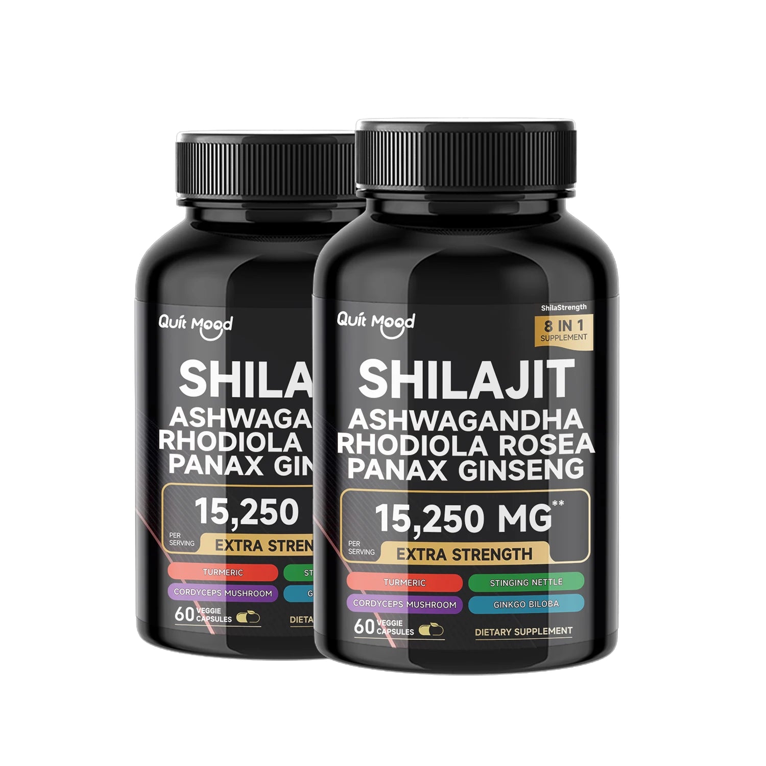 Shilajit 9000 + Ashwagandha Herbal Supplement Blend Peaceful Pleasures Health and Wellness 2 bottles United States