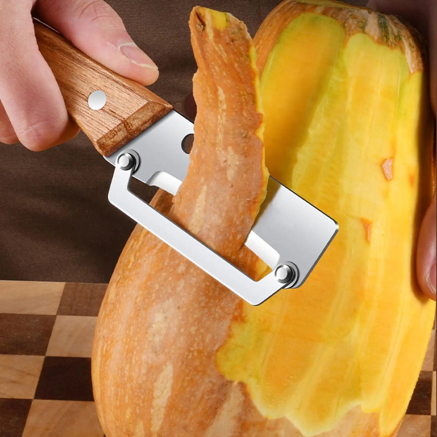 Stainless Steel Vegetable Peeler | Ergonomic Wooden Handle