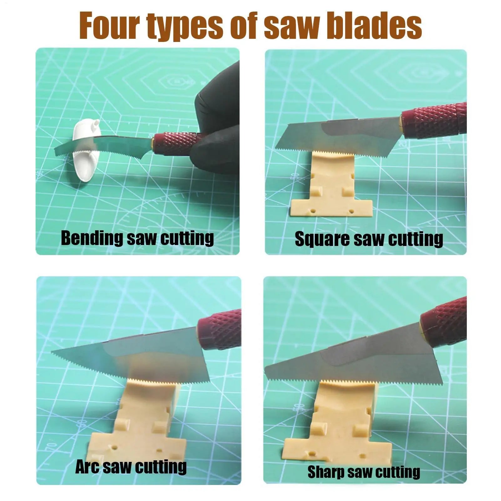 Model Craft Hand Saw Tool Kit with 4 Cutters Precision Hobby Saw for Handcrafted Woodworking Mini Hacksaw for DIY Modeling Peaceful Pleasures Health and Wellness