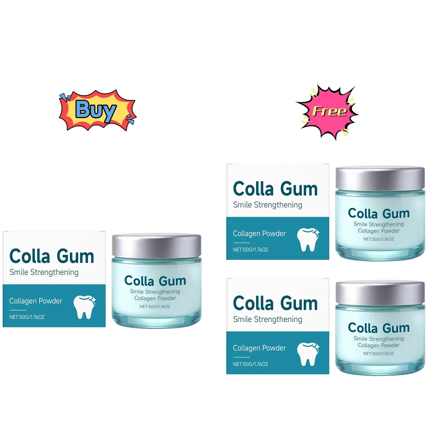 Collagen Tooth Powder – Whitening & Stain Removal 50g