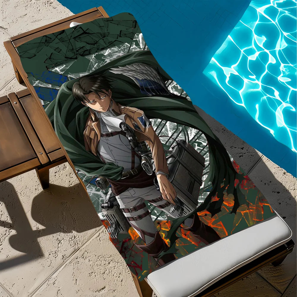 Attack on Titan Anime Beach Towel – Quick Dry & Soft Anime Beach Towel Peaceful Pleasures Health and Wellness z5 STJ150x260CM