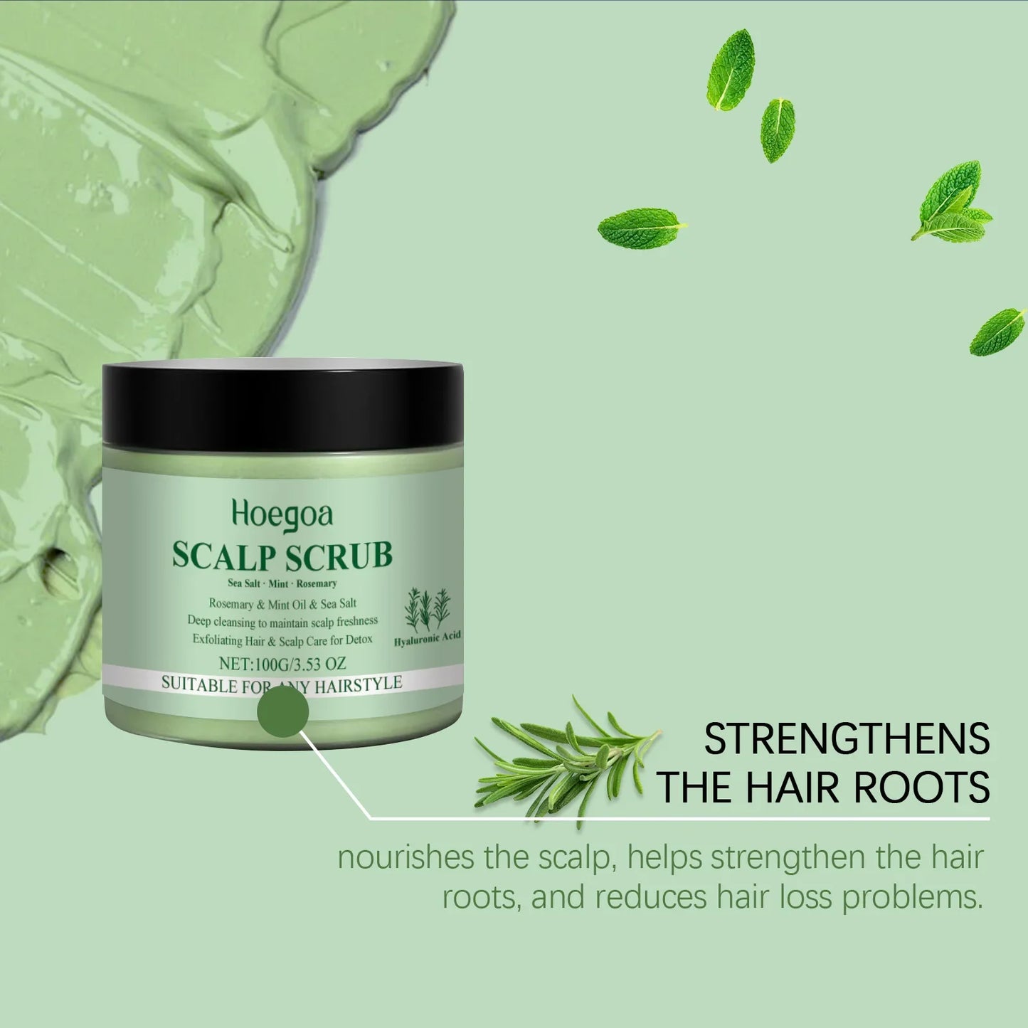 HOEGOA Rosemary Scalp Scrub – Deep Cleanse & Nourish