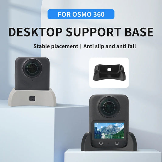 Anti-Slip And Anti-Drop Stable Soft Rubber Base For The Desktop Fixed Base Of DJI OSMO 360 Camera Black/Grey Peaceful Pleasures Health and Wellness grey