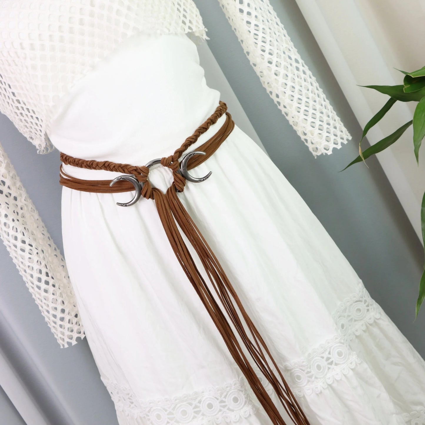 Women's Renaissance Medieval Tassel Long Rope Waistband Witch