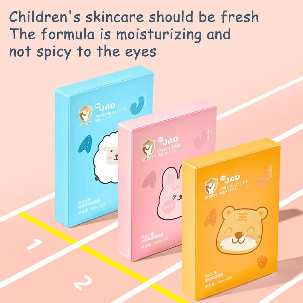 Cute Animal Cartoon Sheet Masks for Kids – 5pcs Gentle Moisturizing Spa Face Masks for Ages 3–15 Peaceful Pleasures Health and Wellness