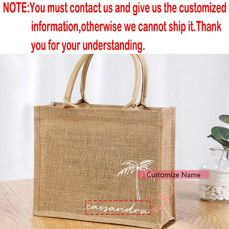 Personalized Palm Tree Bridesmaid Tote Bag | Beach Wedding Gift Personalized Tote Bag Peaceful Pleasures Health and Wellness custom name 30x30x10cm
