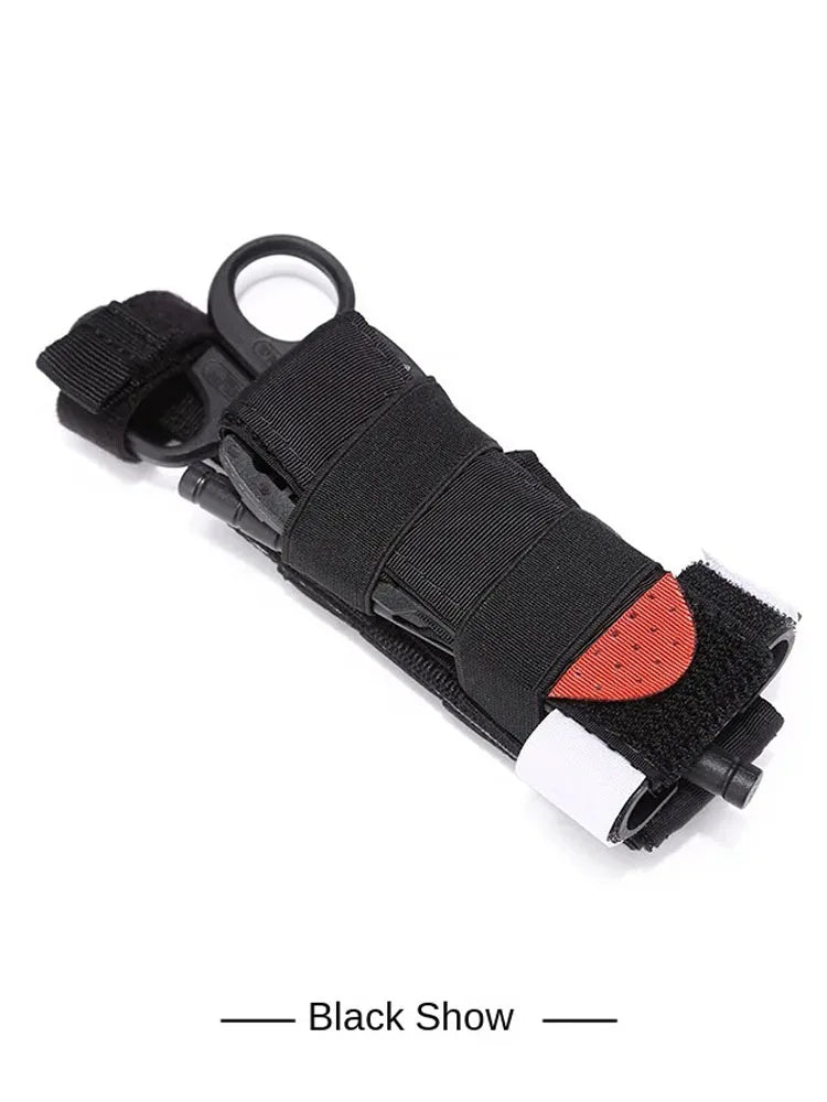 Tactical First Aid Kit Molle Pouch Belt Fast Tourniquet scissors Medical CAT Outdoor Elastic Tourniquet Holder Pen Survival Bag Peaceful Pleasures Health and Wellness Black and tourniquet