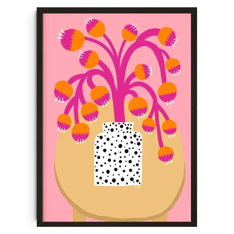 (1pc frameless)Pink Flower Market Vase Floral Plant Cute Wall Art Canvas Painting Nordic Posters And Prints Wall Picture For Peaceful Pleasures Health and Wellness