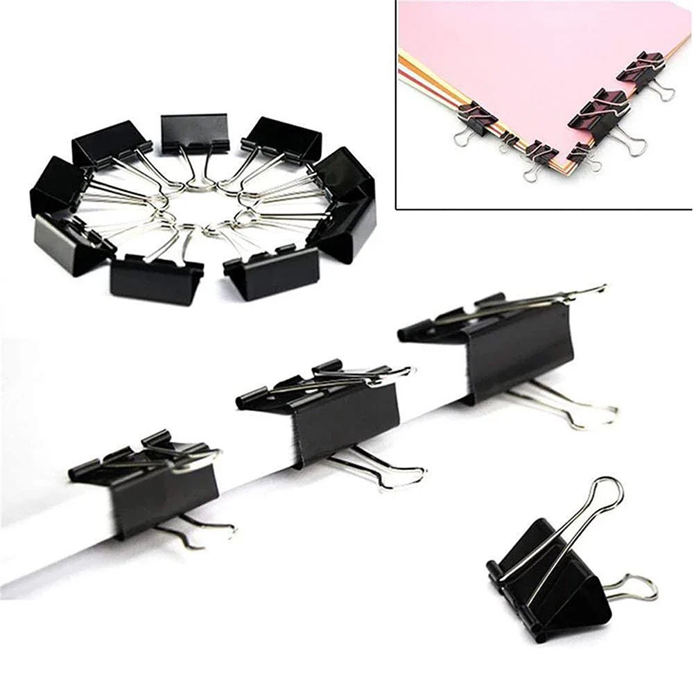 Metal Binder Clips 10-Pack – Fold Back Clamps 15–32mm