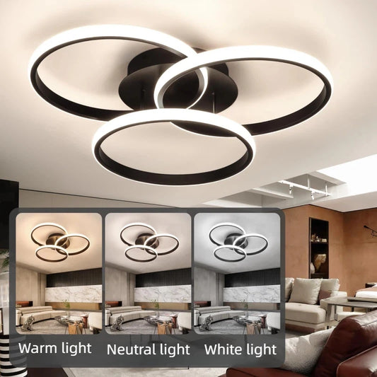 RUNTOIN Modern LED Ceiling Light – 3-Color Chandelier Lamp LED Ceiling Light Peaceful Pleasures Health and Wellness