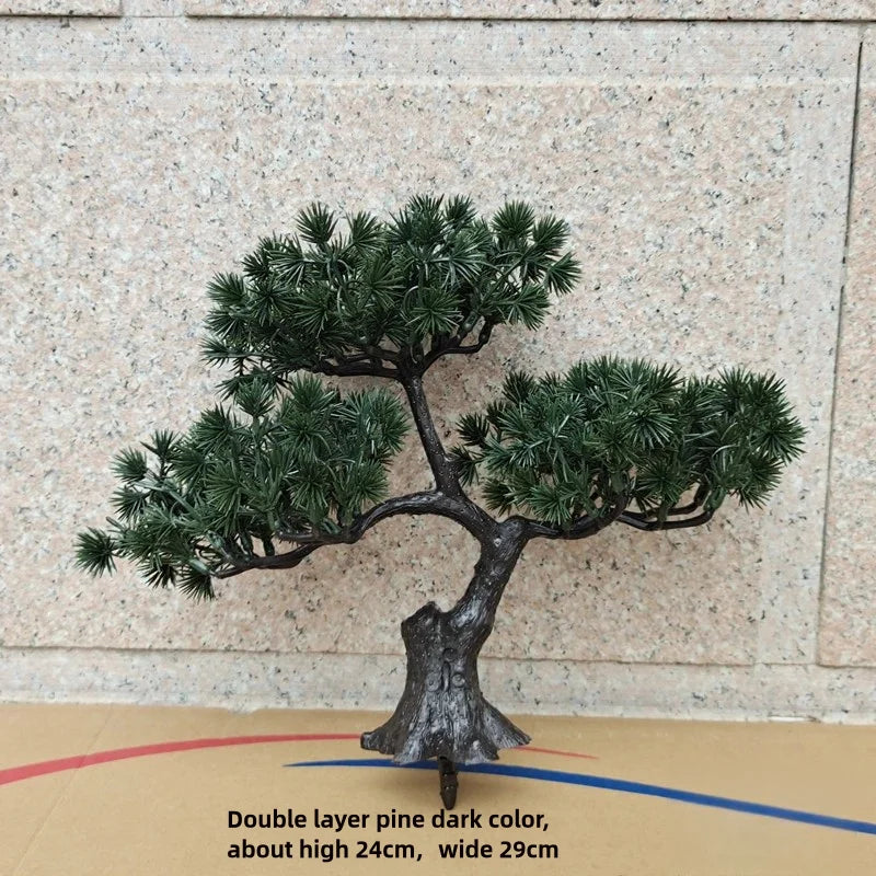 Simulation Welcoming Pine Bonsai Desktop Decor Simulation Plant Small Potted Living Room Green Plant Decoration Ornaments Peaceful Pleasures Health and Wellness