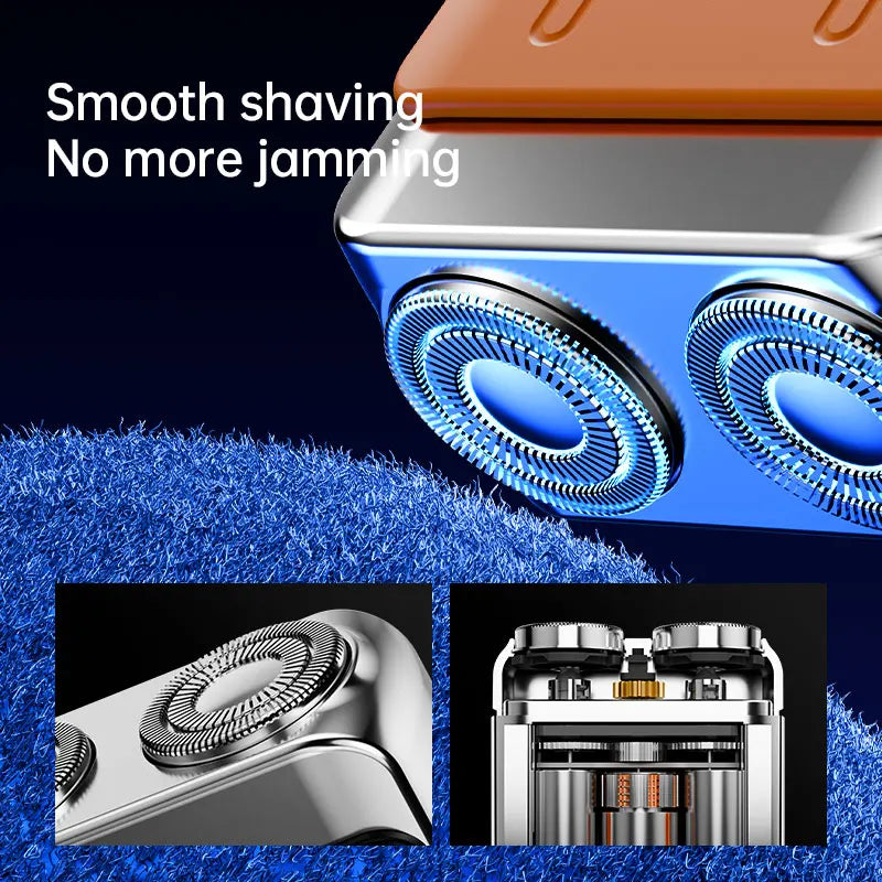 Mini Dual Blade Rotary Electric Shaver | Digital Display & Fast Charge