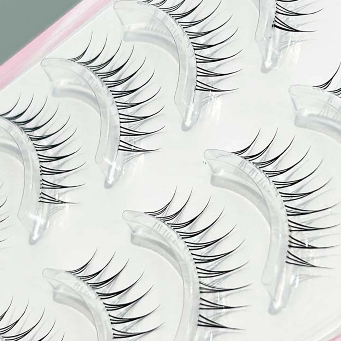 Korean Natural False Eyelashes 8-11mm K-Pop Strip Lashes 5 Pairs