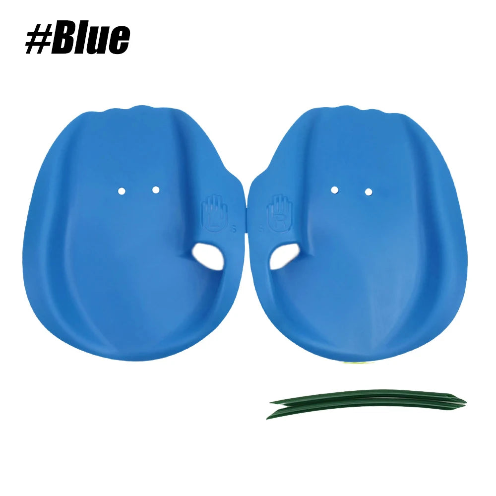WEFITON1Pair Swimming Hand Paddles - Build Strength & Technique, Finger Holes Design for Freestyle & All Strokes Peaceful Pleasures Health and Wellness Blue-1Pair