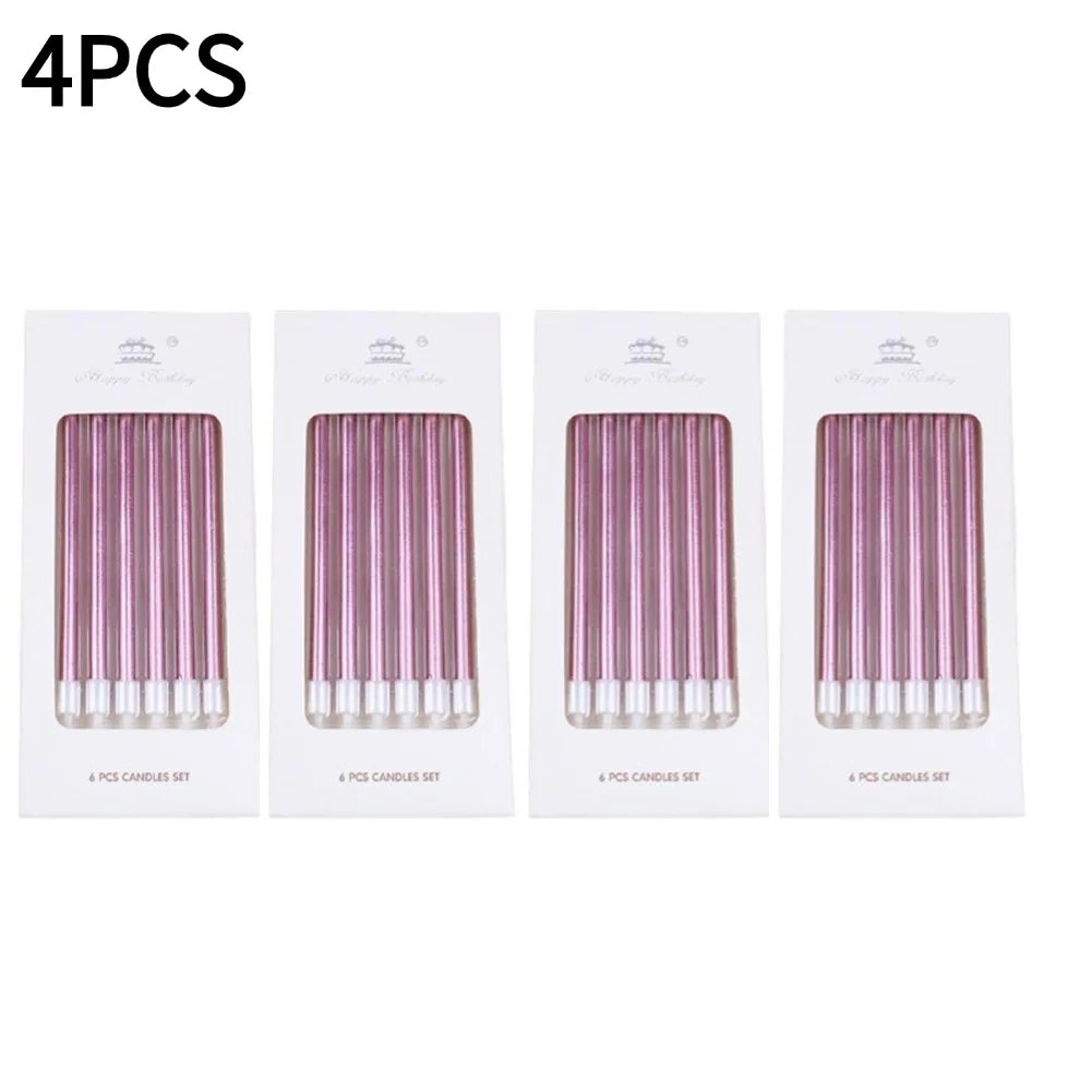 Gold & Silver Birthday Candles – Cake & Cupcake Toppers 6-Pack