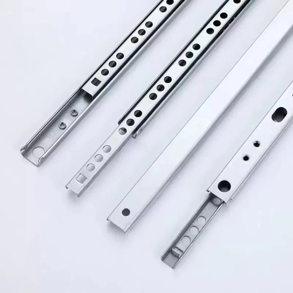 2PCS Full Extension Bearing Drawer Slides 17mm Wide | 8"–17"