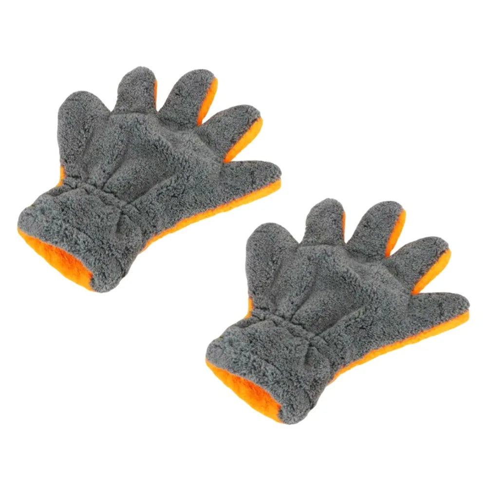 Double-Sided Coral Fleece Car Wash Mitt – Scratch-Free Glove