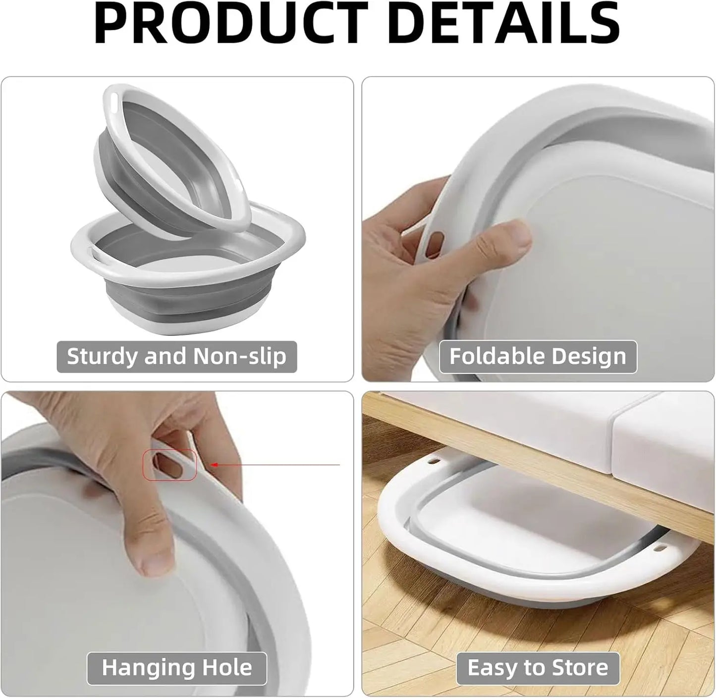 3-Piece Plastic Basin Set | Foot Soak, Wash & Storage Tubs