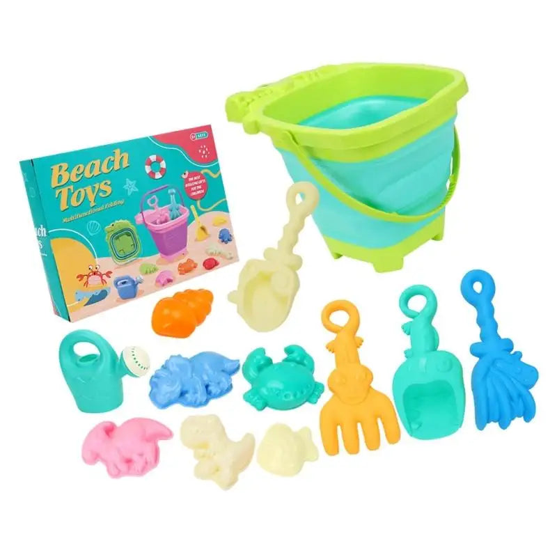 Kids Collapsible Sand Bucket Set with Shovel & Moulds