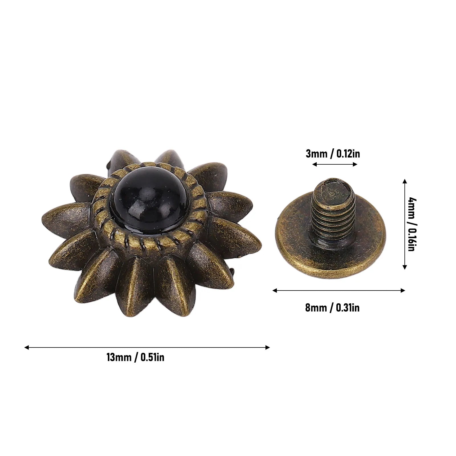 Simulation Turquoise Alloy Rivets Easy Installation Removal Small Zinc Alloy Daisy Decorative Conchos Buckles for Leathercraft Peaceful Pleasures Health and Wellness