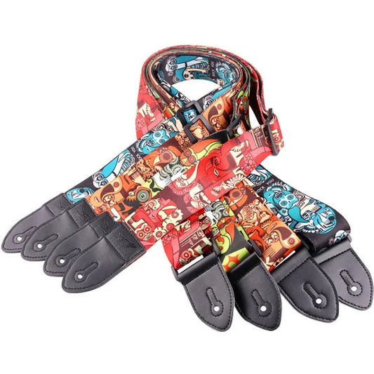 Fashion Colorful Guitar Strap Printed Adjustable Belt Crossbody Peaceful Pleasures Health and Wellness