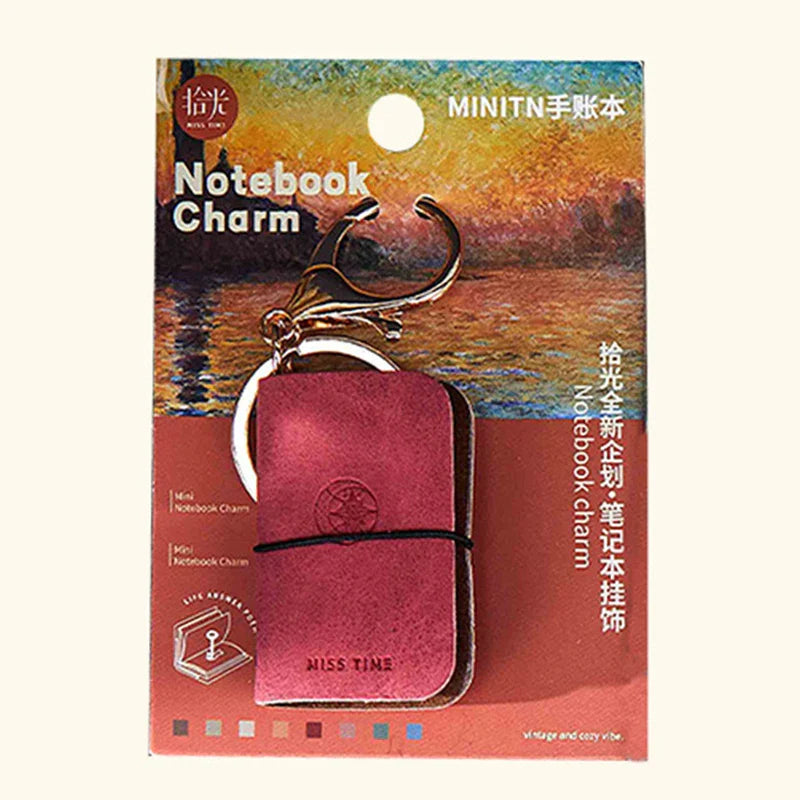 PU Leather Mini Notebook Keychain – Portable Diary Backpack Charm