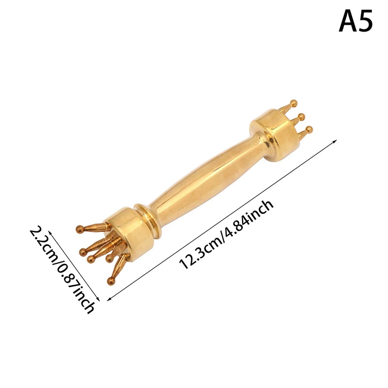 Pure Copper Meridian Massage Stick Trigger Point Body Massager Brass Meridian Scraping Board Muscle Relaxation Acupoint Pres Pen Peaceful Pleasures Health and Wellness A5