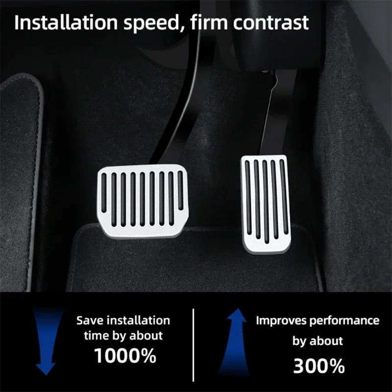 Futhope Car Foot Pedal Pads Covers For Tesla Model 3 Y Highland 2021-2024 Litchi grain anti Slip Accelerator Brake Rest Pedal Peaceful Pleasures Health and Wellness