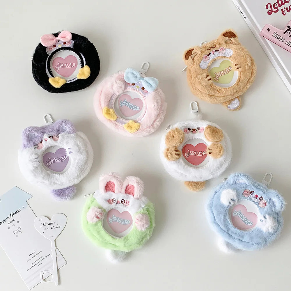 Dopamine Plush Badge Bag Mini Wallet Protective Cover Decorative