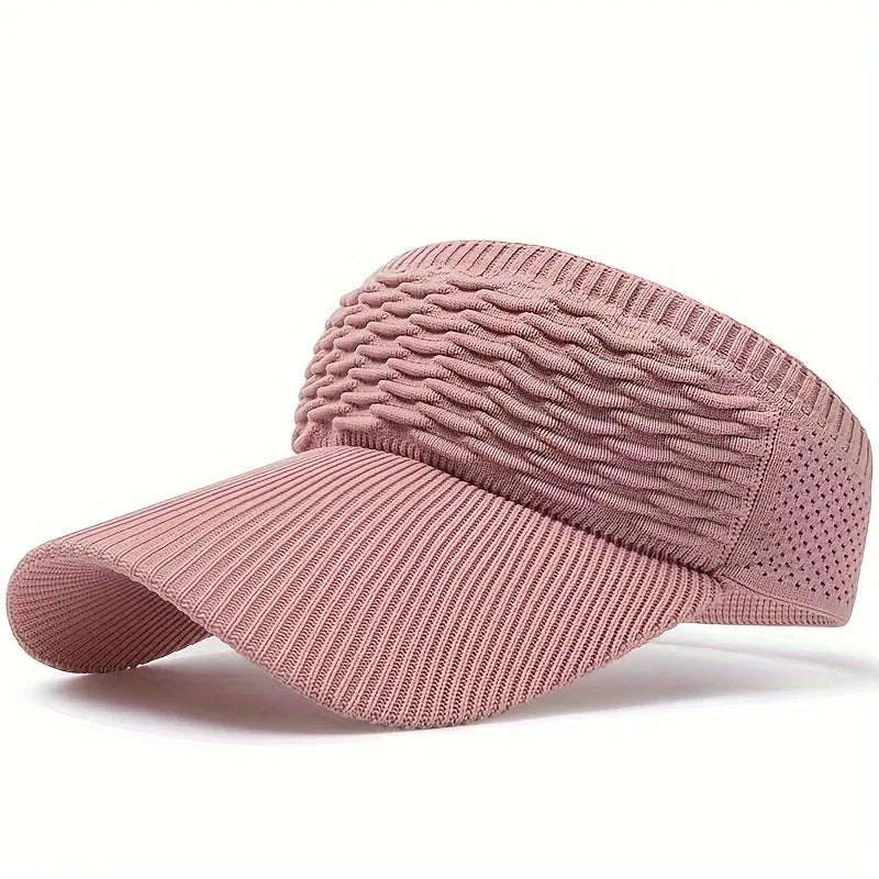 Women's Knitted Visor Sun Hat – Breathable Elastic Running Cap