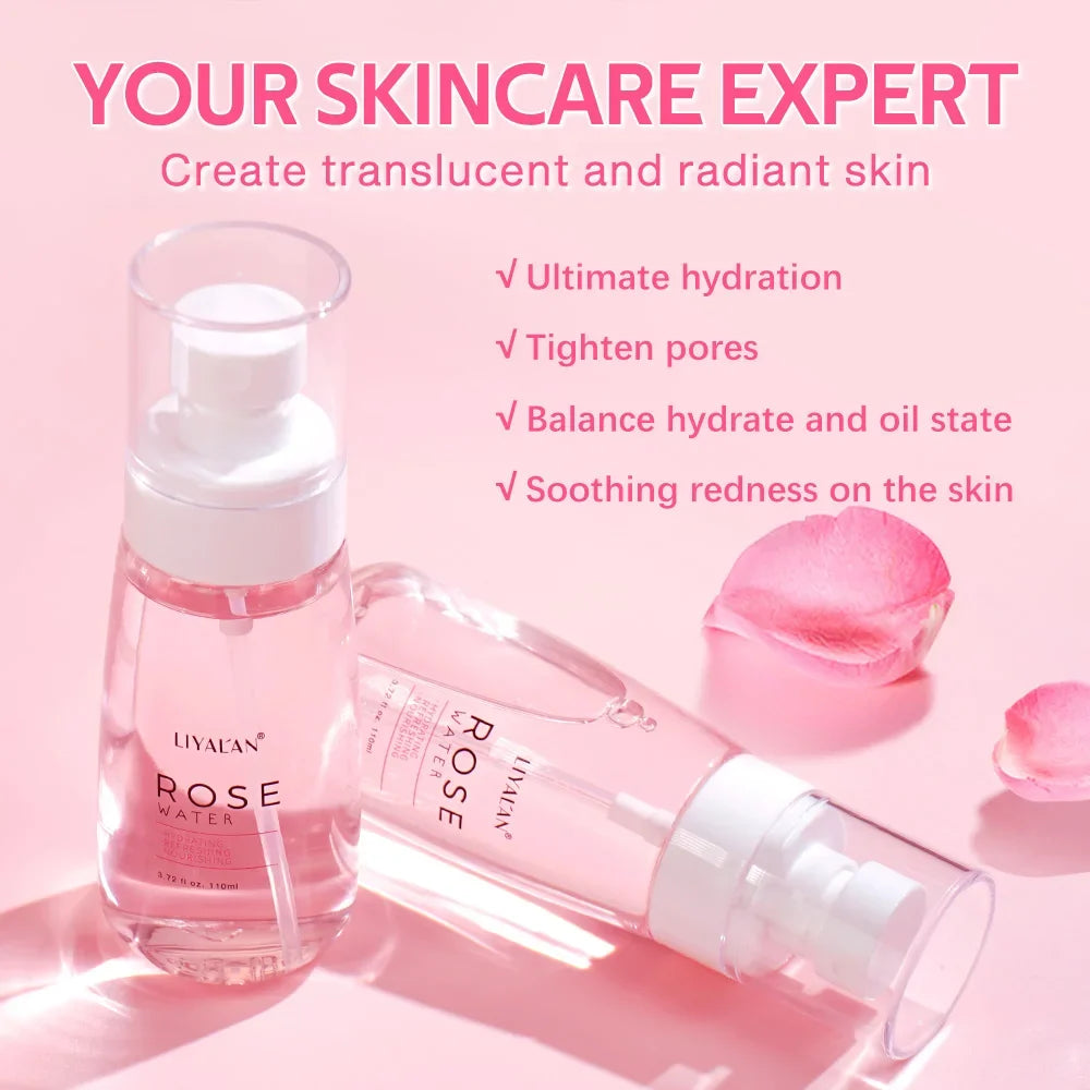 LIYALAN Rose Water Toner – Hydrating Facial Mist 110ml Peaceful Pleasures Health and Wellness