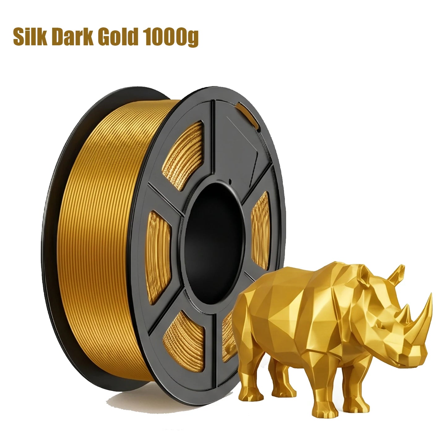 DINGSUN 3D Silk Gold PLA Filament 1.75mm – Glossy Shiny Spool
