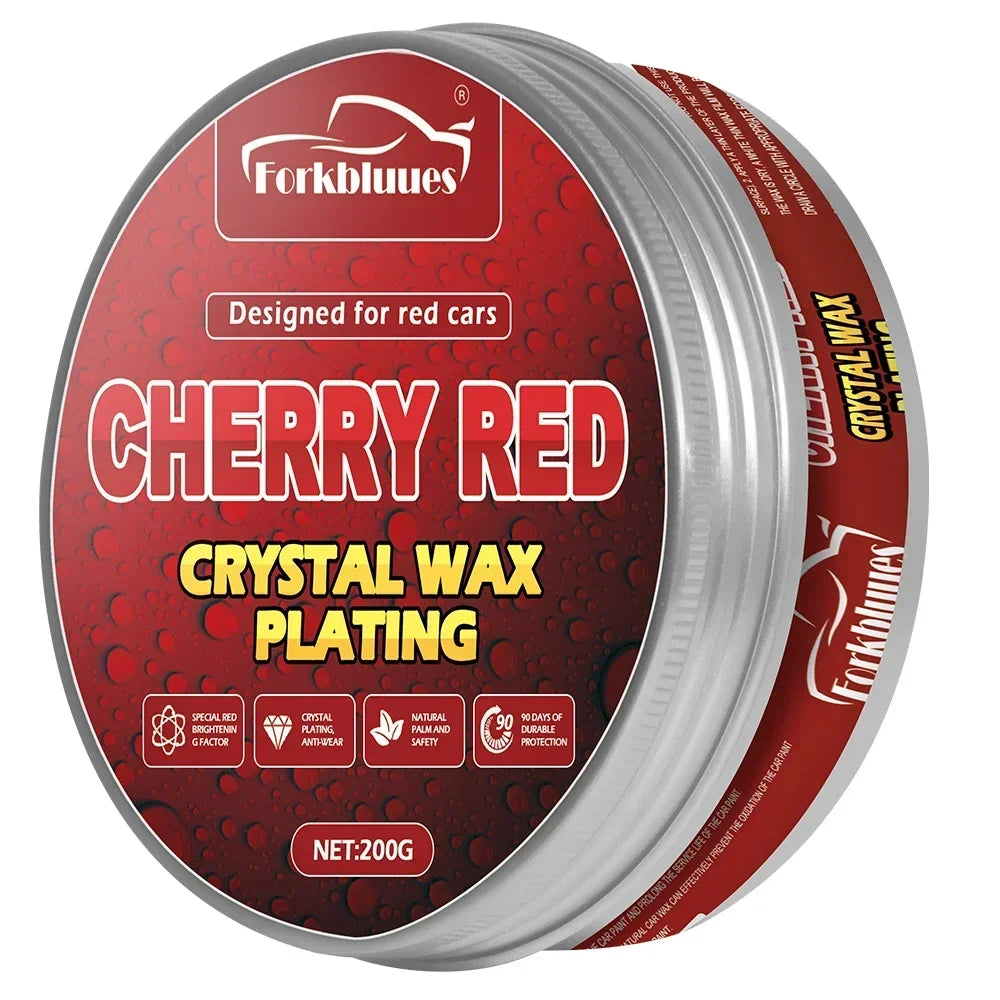 Red Color Car Wax Crystal Plating Set Hard Auto Wax Paint Care Coating Tiny Scratch Repair Car Polisher with Sponge Peaceful Pleasures Health and Wellness