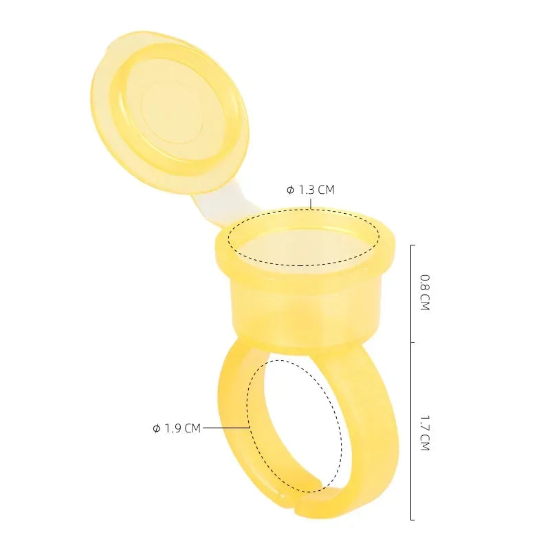 Disposable Permanent Makeup Tattoo Ink, Eyelash Extension Glue Cups with Lids, 50pcs Tattoo Pigment Holder Rings Peaceful Pleasures Health and Wellness China Mainland BK09-0031
