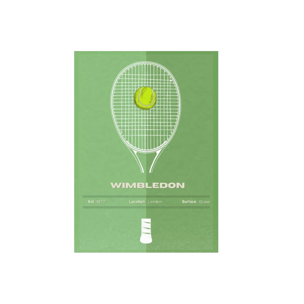 Tennis Evolution Wall Art Poster Aussie Open Canvas Art Prints US Open Wall Decor Picture Wimbledon Tennis Canvas Painting Peaceful Pleasures Health and Wellness PF37792 40x60cm Unframed